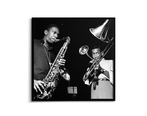John Coltrane and Lee Morgan poster, John Coltrane print, Jazz art, Jazz poster, Jazz wall decor, Retro music poster, Retro posters (16x16 inches)
