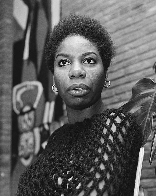 A portrait of jazz singer and pianist Nina Simone