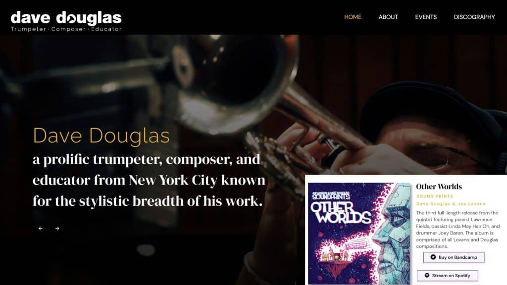 Dave Douglas's website (example)