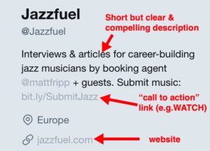 jazz on Twitter - example bio