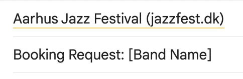 Booking Request: [Band Name]