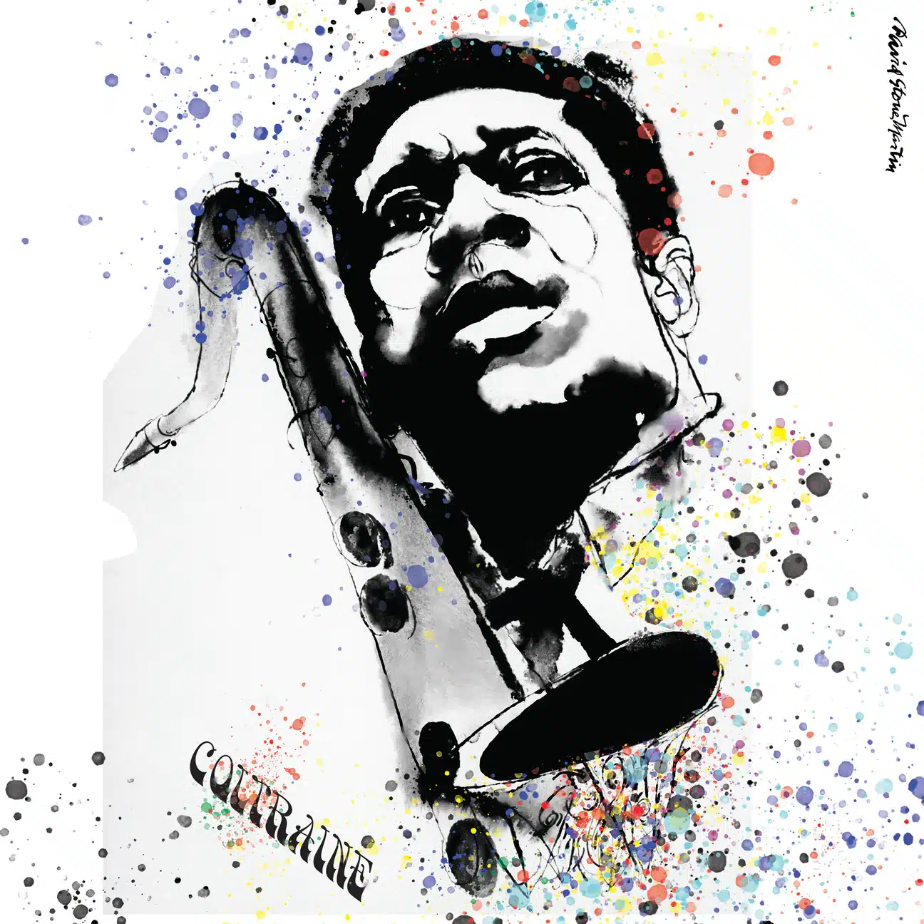 John Coltrane Fine Art Print by David Stone Martin (1966) JazzFest Gallery